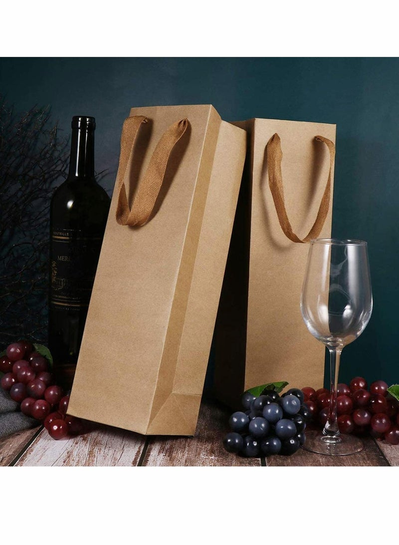 Wine Bag, Brown Kraft Long Kraft Paper Bags Liquor Bags Wine Bag ine Bottle Gift Bags for Wedding, Birthday, Baby Shower
