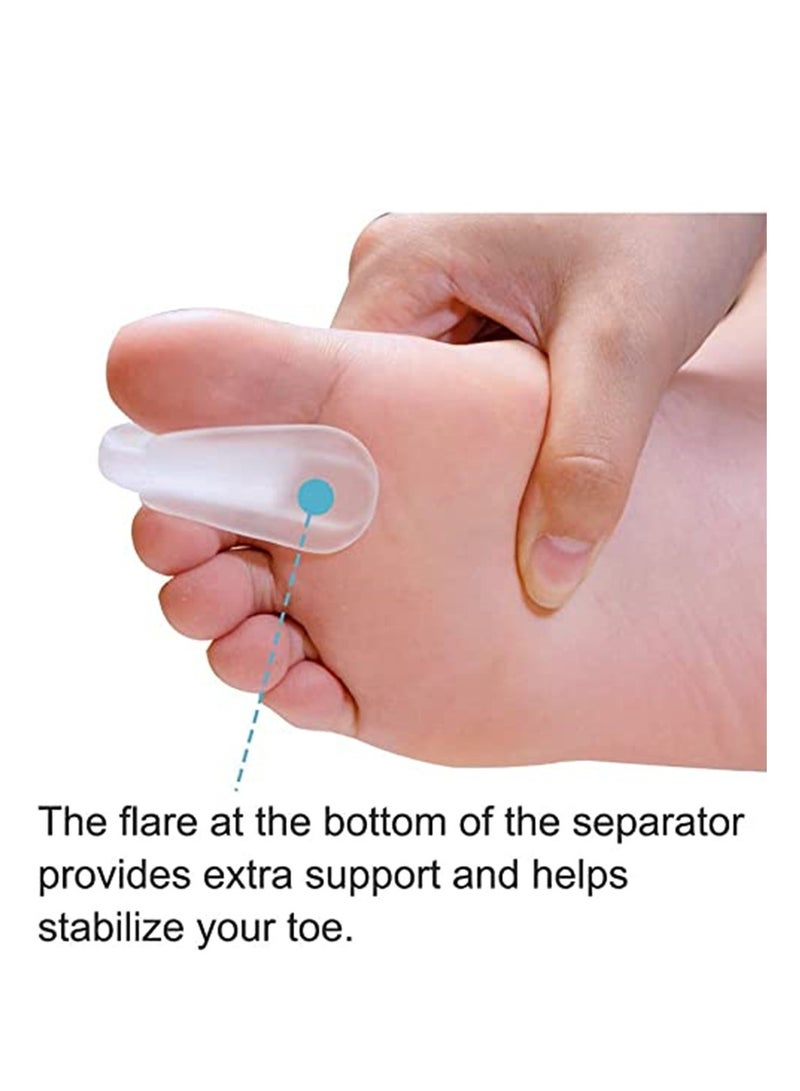 Toe Separators for Bunions - Gel Overlapping Toe Spacers - 10 Pieces - Flared Design Silica Gel Toe