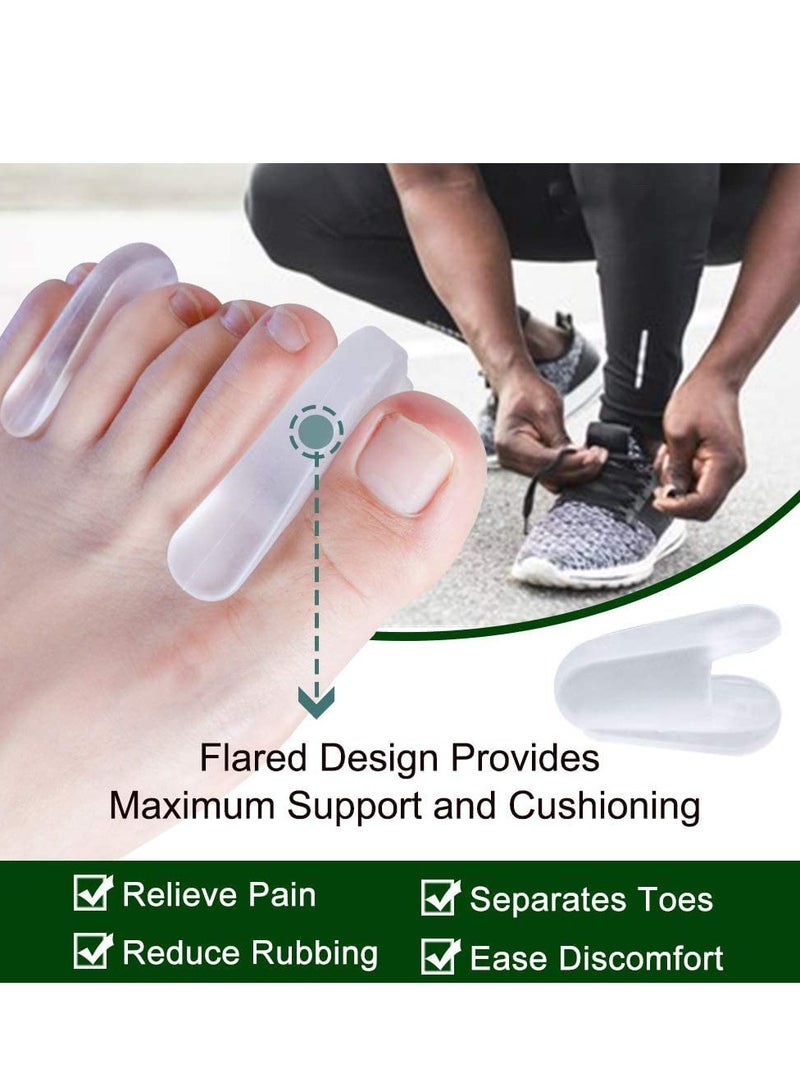 Toe Separators for Bunions - Gel Overlapping Toe Spacers - 10 Pieces - Flared Design Silica Gel Toe