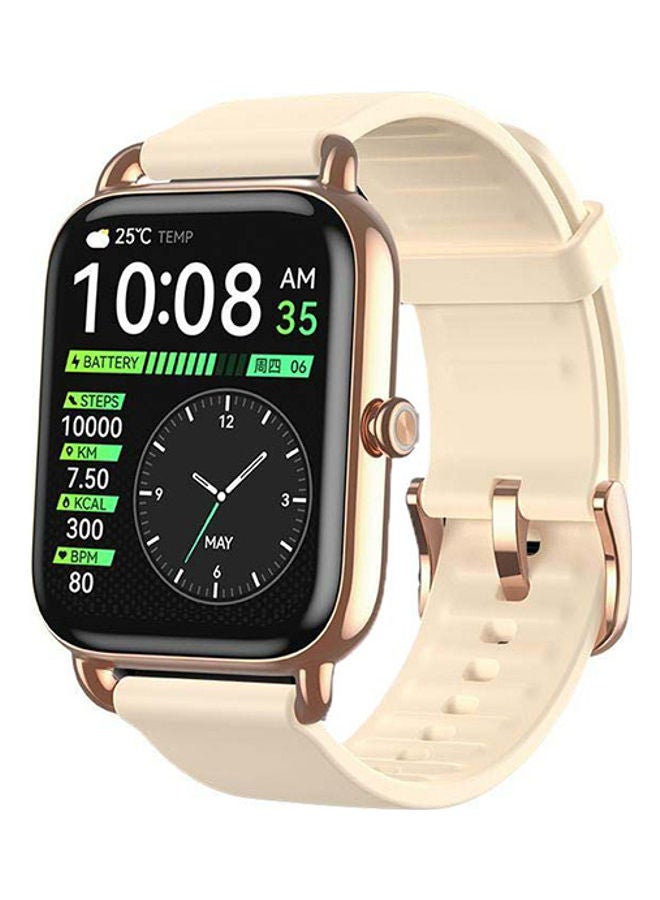 230.0 mAh RS4 Plus Smart Watch Retina AMOLED HD Display 105 Sports Mode SpO2 Heart Rate Silicon Strap Gold