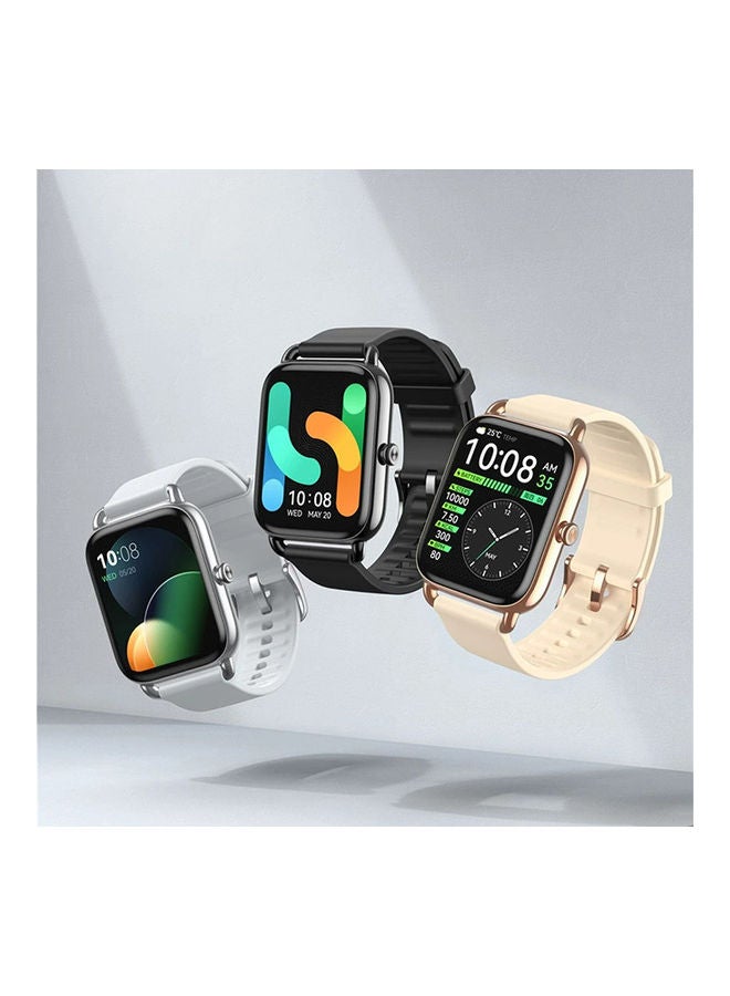 230.0 mAh RS4 Plus Smart Watch Retina AMOLED HD Display 105 Sports Mode SpO2 Heart Rate Silicon Strap Gold