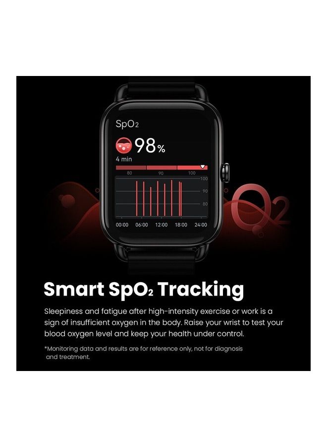 RS4 Plus Smart Watch Retina Amoled HD Display SpO2 Heart Rate Silicon Strap Black