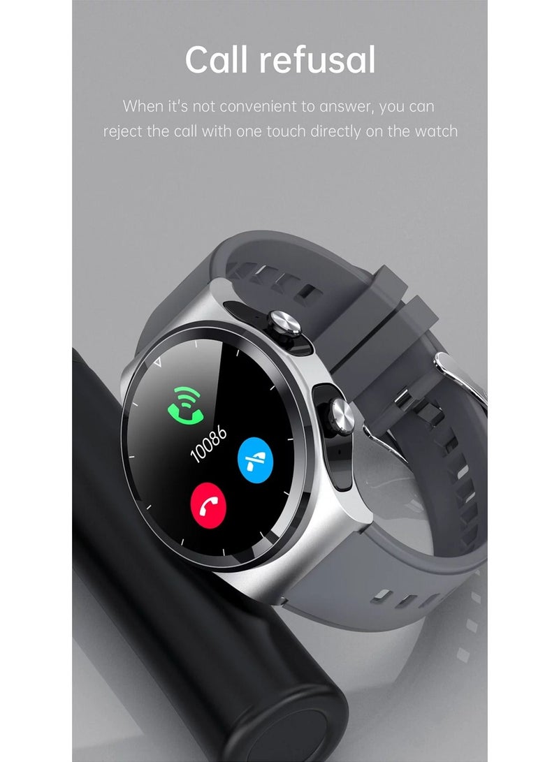 GT69 Smart Watch TWS Earphone Heart Rate Blood Pressure  Oxygen BT Call Music Sports Men Women Smartwatch Gray