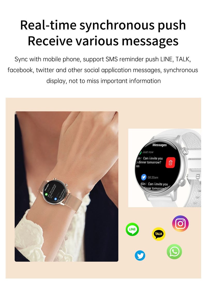 Round Amoled Screen Smart Watch Women Hk39 1.1inch Magnetic Charge Call Waterproof IP68 NFC FitCloudPro APP Smart Watch