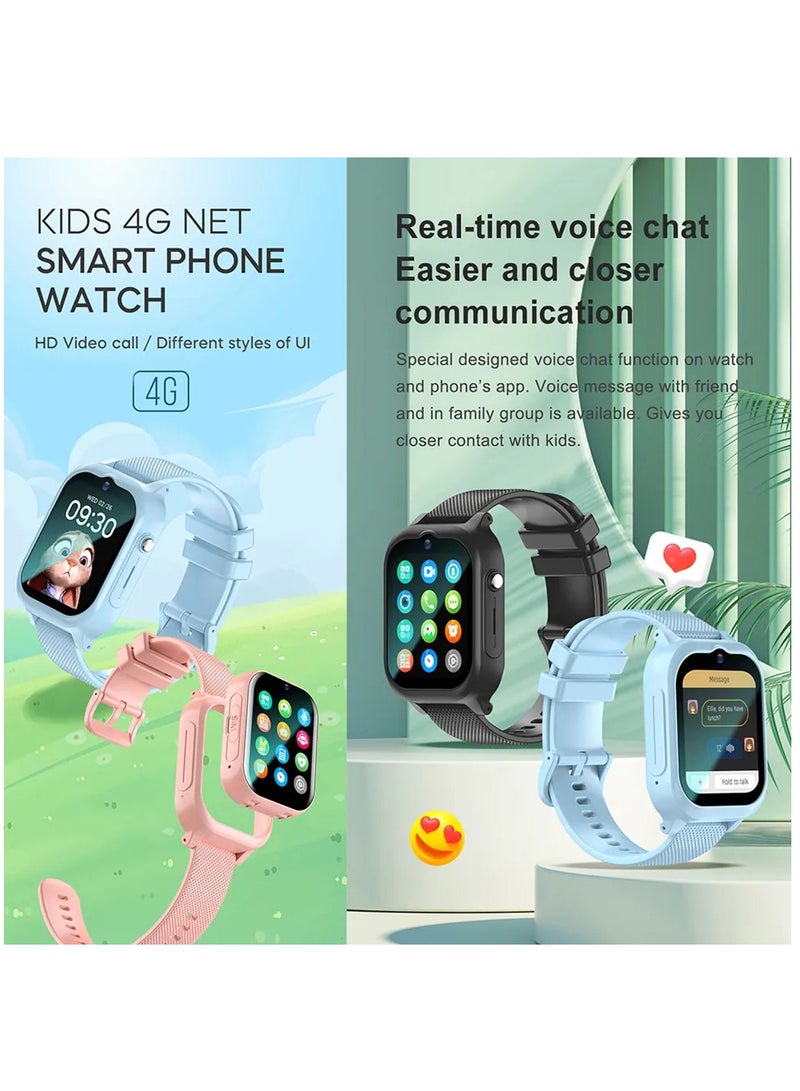 Kids Smart Watch With 4G Sim Card Support and Waterproof - 2023 Model with Video Call, GPS Tracker, and More