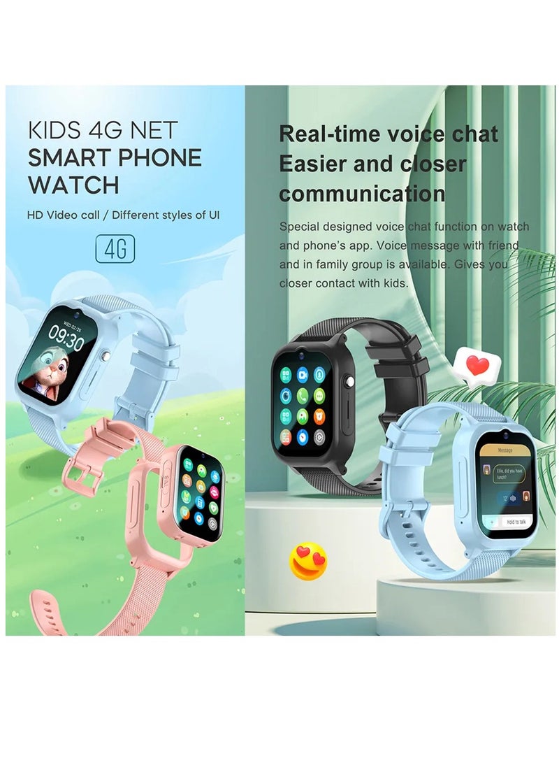 Kids Smart Watch With 4G Sim Card Support and Waterproof - 2023 Model with Video Call, GPS Tracker, and More