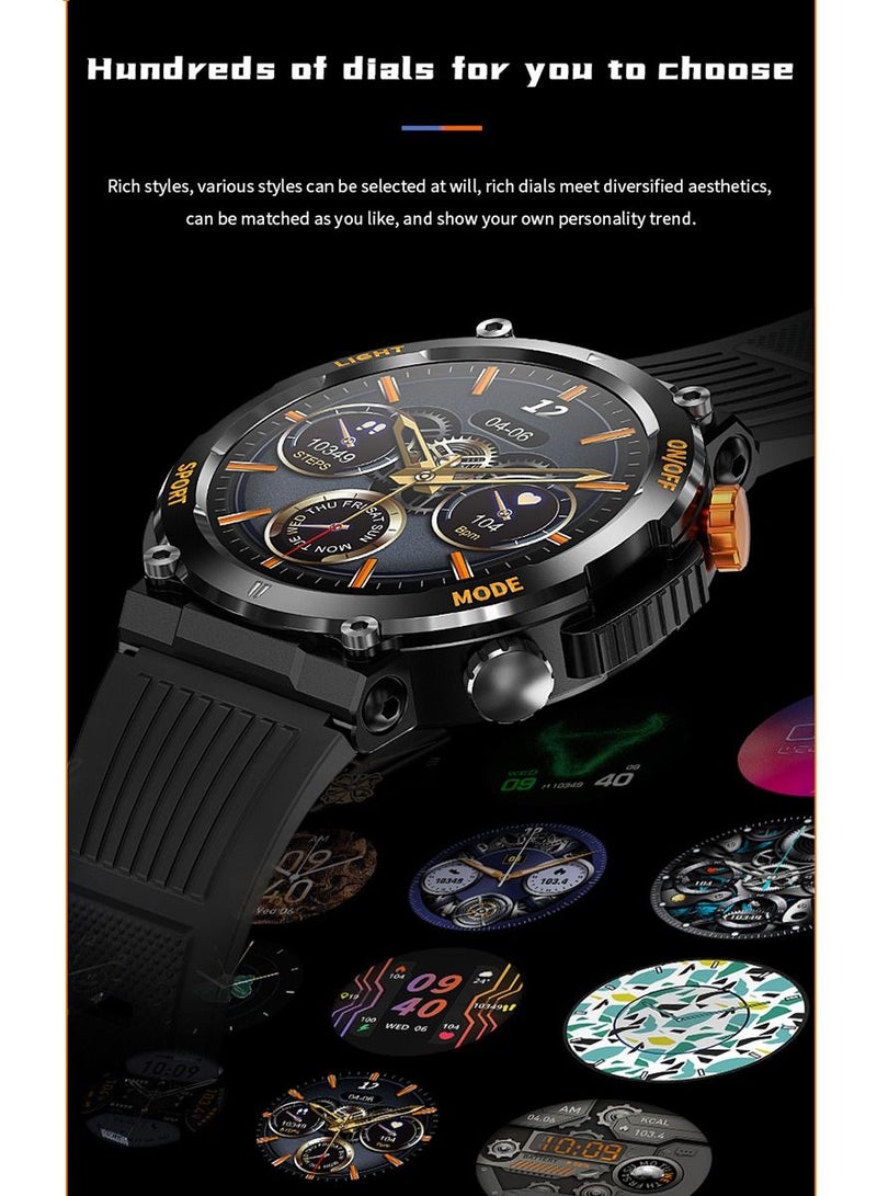 Outdoor men's smartwatch  black watch  compass  and smartwatch