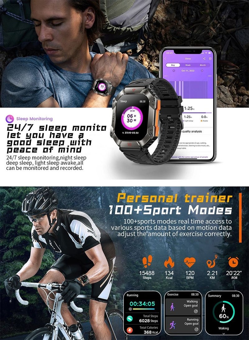 2023 Smart Watch For Men  Waterproof Watch Black