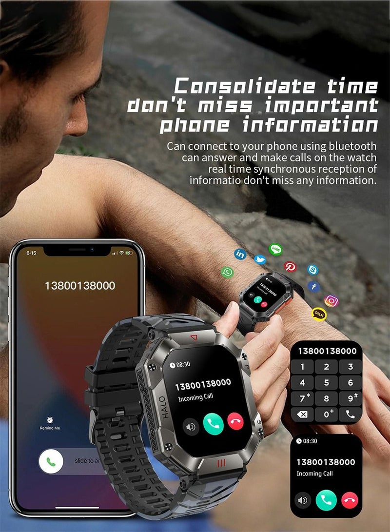 2023 Smart Watch For Men  Waterproof Watch Black