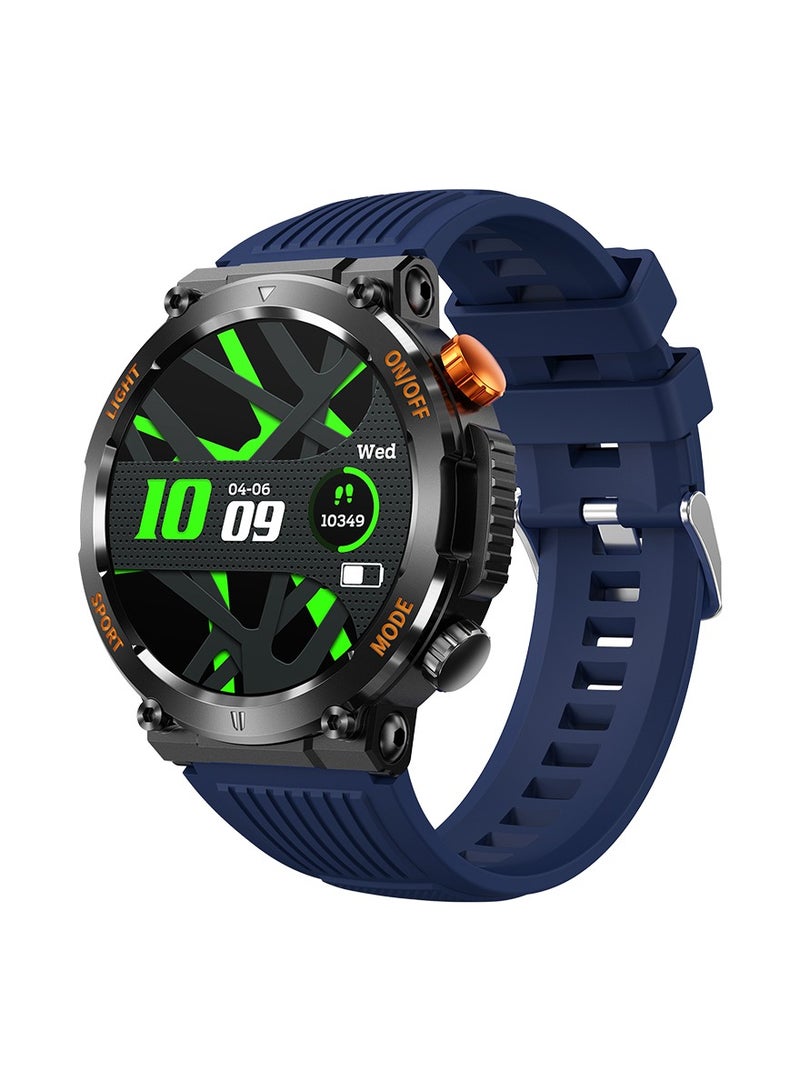 Men's smart watch with compass , LED watches, Sports and fitness smartwatch,blue