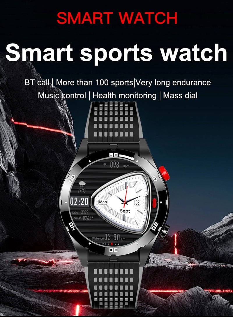 AMOLED Smart watches for men and women  1.43   In large  screen smartwatch Heart rate and sleep monitor bluetooth calling water resistant fitness tracker AI assistant for android and iPhone Black