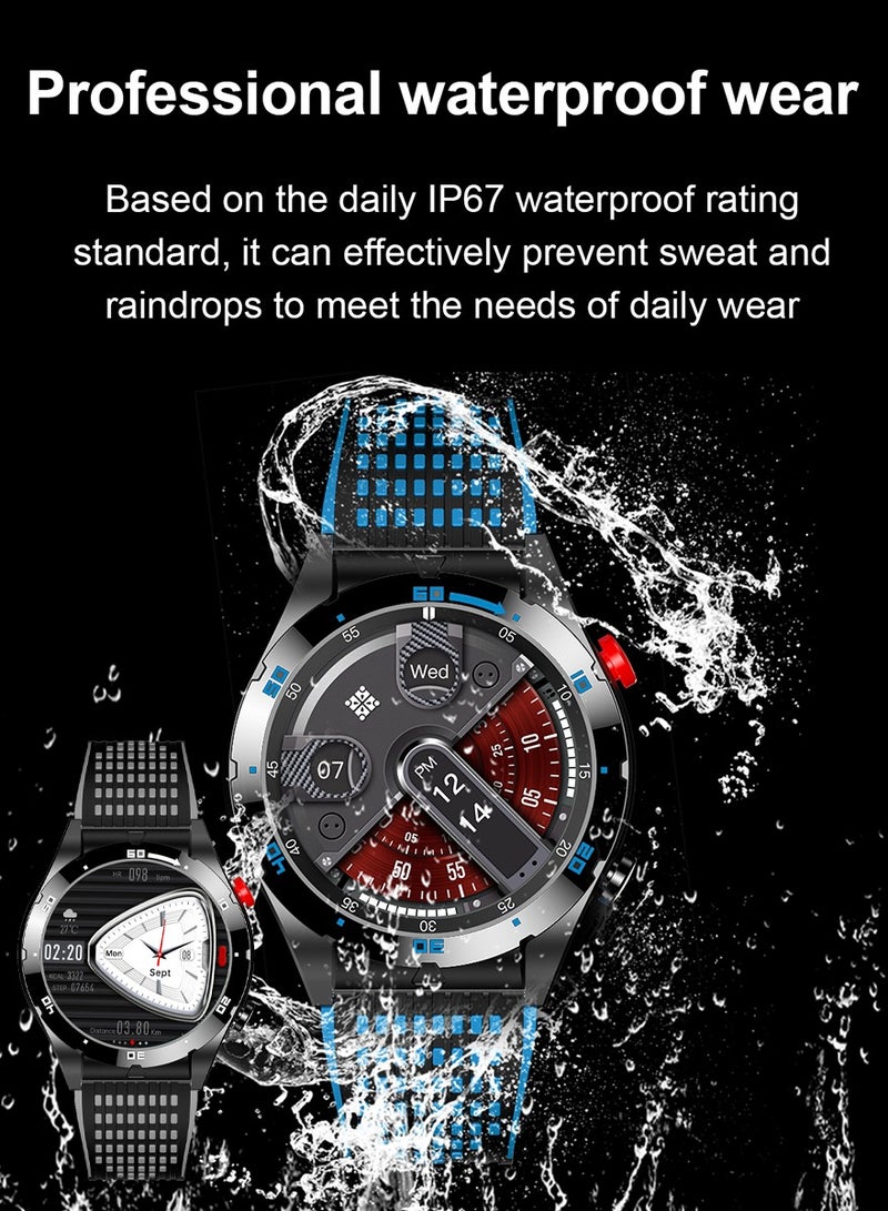 AMOLED Smart watches for men and women  1.43   In large  screen smartwatch Heart rate and sleep monitor bluetooth calling water resistant fitness tracker AI assistant for android and iPhone Black