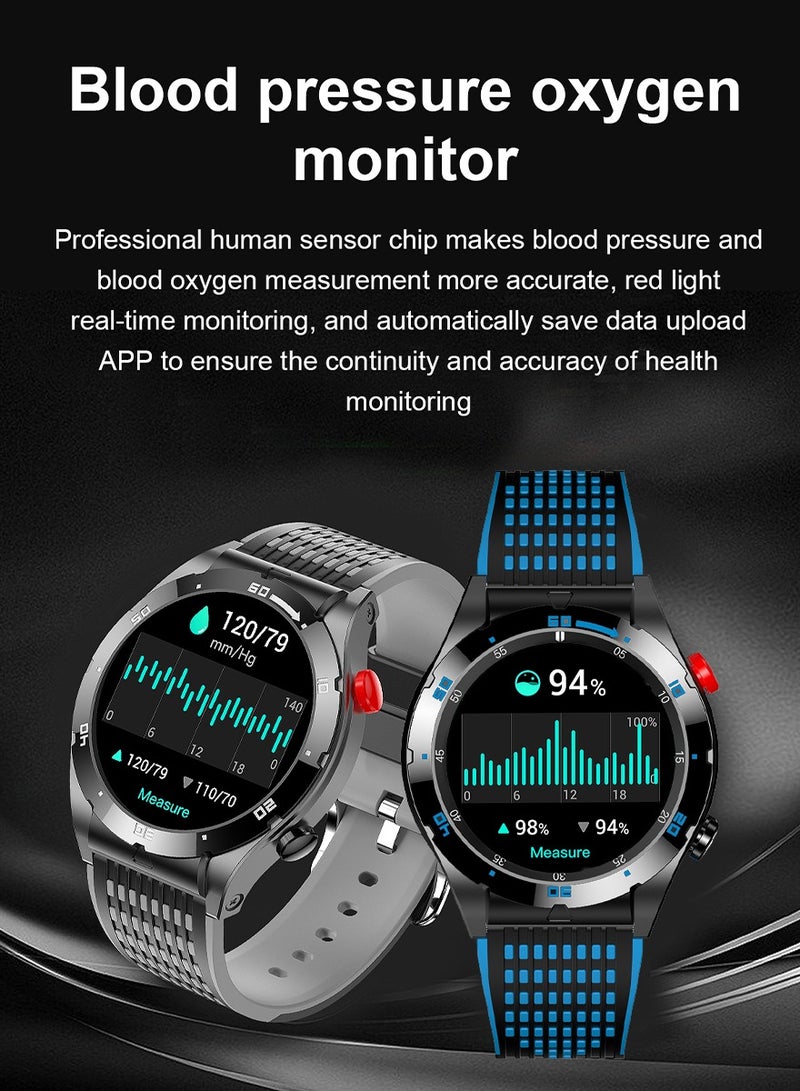 AMOLED Smart watches for men and women  1.43   In large  screen smartwatch Heart rate and sleep monitor bluetooth calling water resistant fitness tracker AI assistant for android and iPhone Black