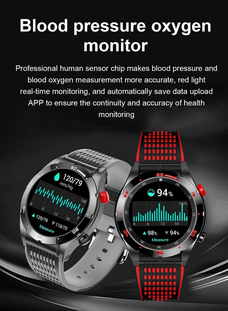 Large screen smartwatch AMOLED 1.43 Heart rate monitors and sleep monitors are iPhone assistants for robots and artificial intelligence. Smart Watch Red Bar