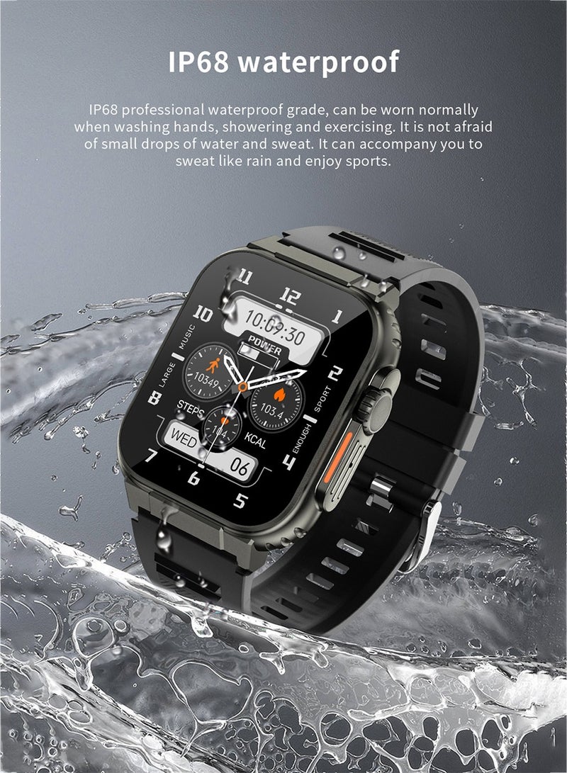 600mAH Powerful Smartwatch With 1.96-inch High-Definition Screen And Health Monitoring Function For IPhone And Android Smart Watch Black