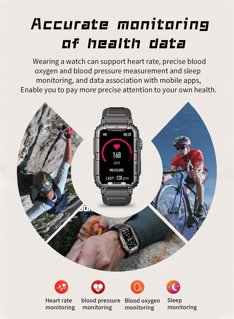 Kr88 Smart Watch Men And Women Outdoor IP68 Waterproof Bluetooth Watch Call Heart Rate Blood Oxygen Blood Pressure Monitoring Smartwatch