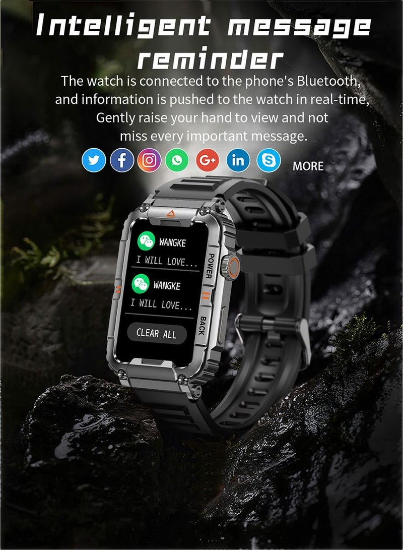 Kr88 Smart Watch Men And Women Outdoor IP68 Waterproof Bluetooth Watch Call Heart Rate Blood Oxygen Blood Pressure Monitoring Smartwatch