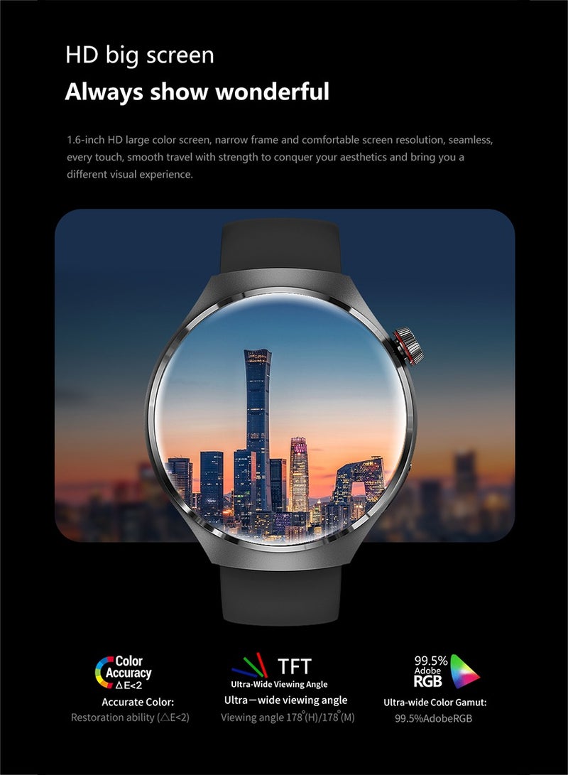 Watch 4 Smart Watch 1.53-inch Large Screen Smart Heart Rate and Sleep Bluetooth Fitness Watch Smart Call Tracker Watch