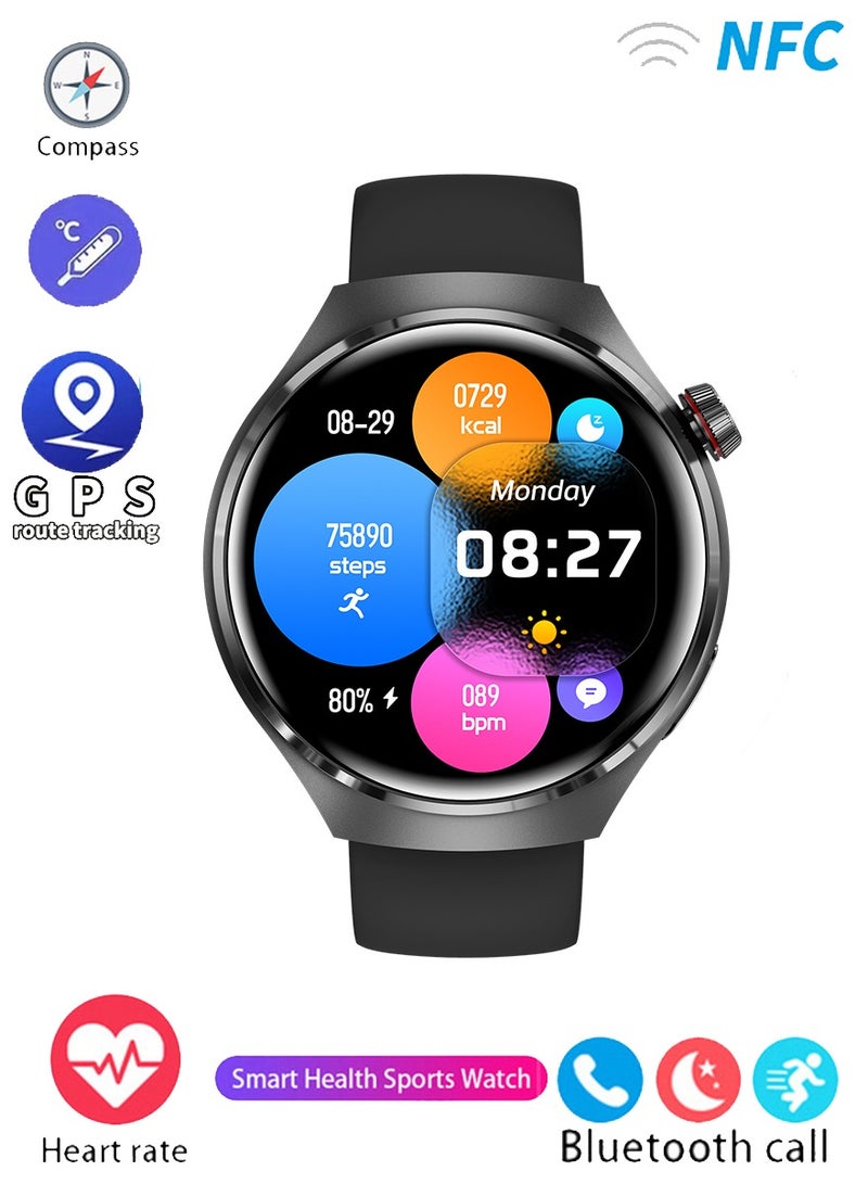 Health and Fitness Smartwatch Men's And Women's Smart Watch With Bluetooth Call Fitness Tracker With Blood Pressure Blood Oxygen Tracking Heart Rate Monitor Compatible With Android And IOS Blac