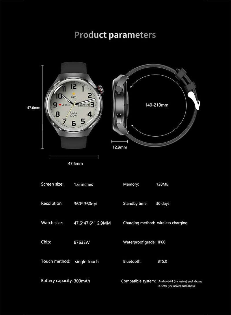 GT4  Men's Smart Watch, With Sports Fitness Tracker Heart Rate Blood Pressure Smartwatch Bluetooth Call IP68 Waterproof For Android IOS