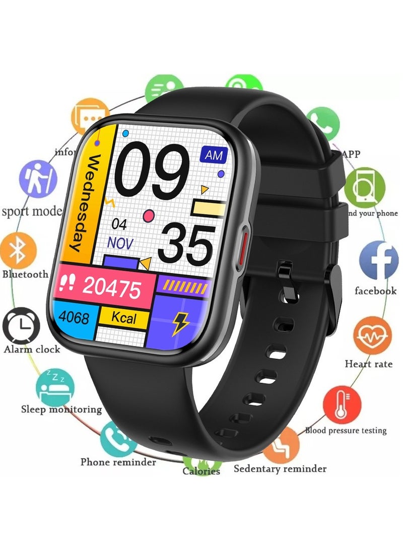 Sports Men's Smartwatch Fitness Tracker Waterproof Smart Watch for Men Women, Heart Rate Blood Pressure Monitor, Bluetooth Calls