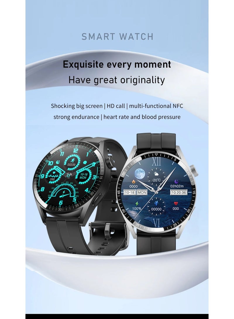 Smart Watch GT8 Men 1.5inch Large Screen BT Call NFC Health Monitoring Wireless Charging Sports Fitness Tracker Smartwatch