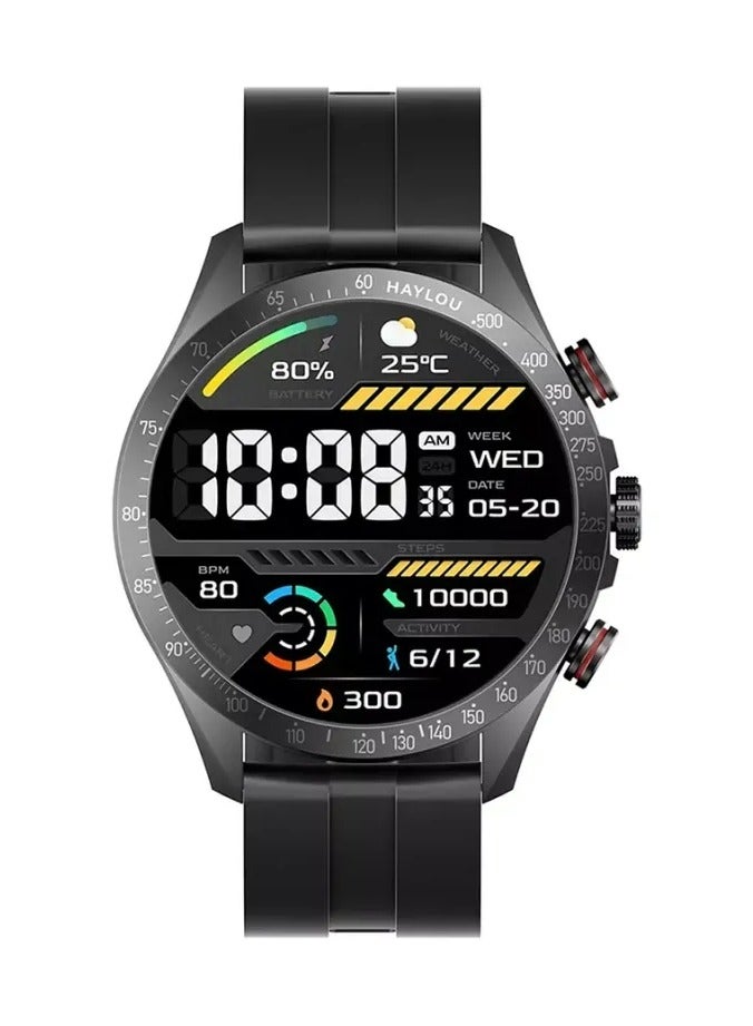 300 mAh Solar Pro Smartwatch 1.43 inch Amoled HD Display 105 Sport Modes Heart Rate Monitoring SpO2 With Bluetooth Calling Black