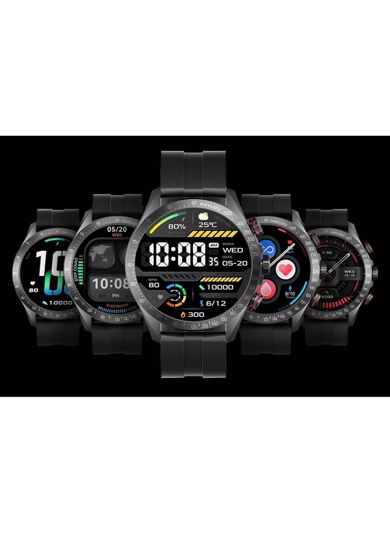 300 mAh Solar Pro Smartwatch 1.43 inch Amoled HD Display 105 Sport Modes Heart Rate Monitoring SpO2 With Bluetooth Calling Black