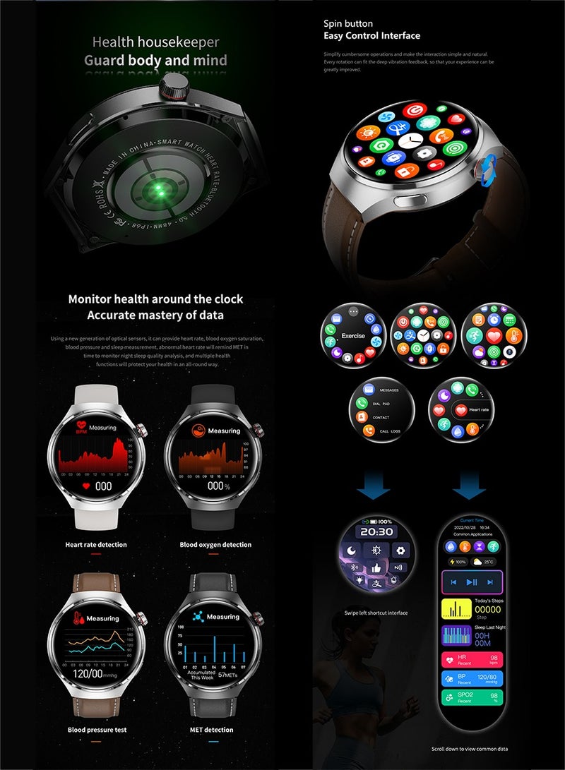 2024 New GT4 Men's Smartwatch Bluetooth Call 100+Sport Mode Health Tracking Women's Smartwatch