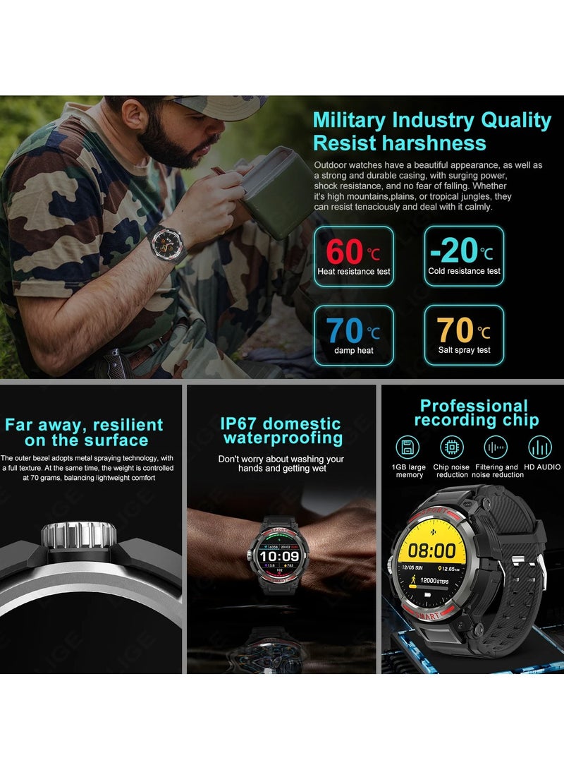 Smart Watch Men TWS Bluetooth Earphone Waterproof AMOLED HD Screen Smartwatch with Speaker Music Tracker Sports Watch