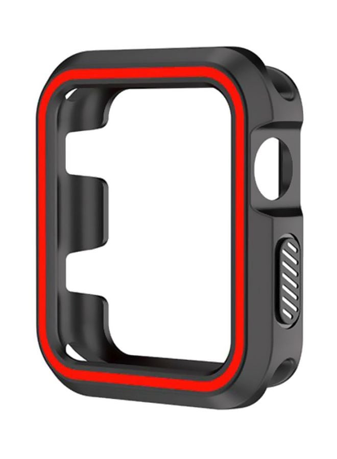 Rugged Armor Bumper Protective Case Cover For Apple Watch Series 1/2/3 38mm Black/Red