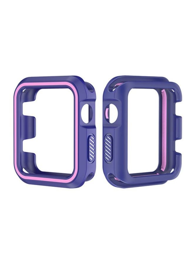 Rugged Armor Bumper Protective Case Cover For Apple Watch Series 1/2/3 38mm Purple/Pink