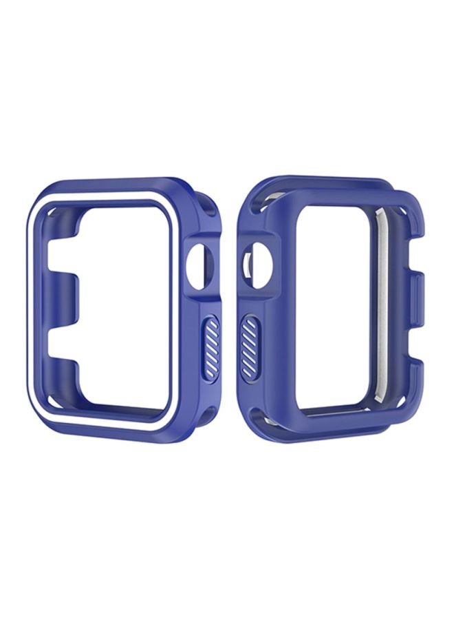 Rugged Armor Bumper Protective Case Cover For Apple Watch Series 1/2/3 42mm Blue