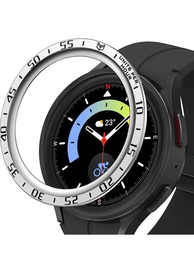 Bezel Loop Compatible for Samsung Watch 5 Pro Bezel Ring, Stainless Steel Anti Scratch Adhesive Frame Lightweight Watch Bezel Cover for Galaxy Watch 5 Pro 45mm
