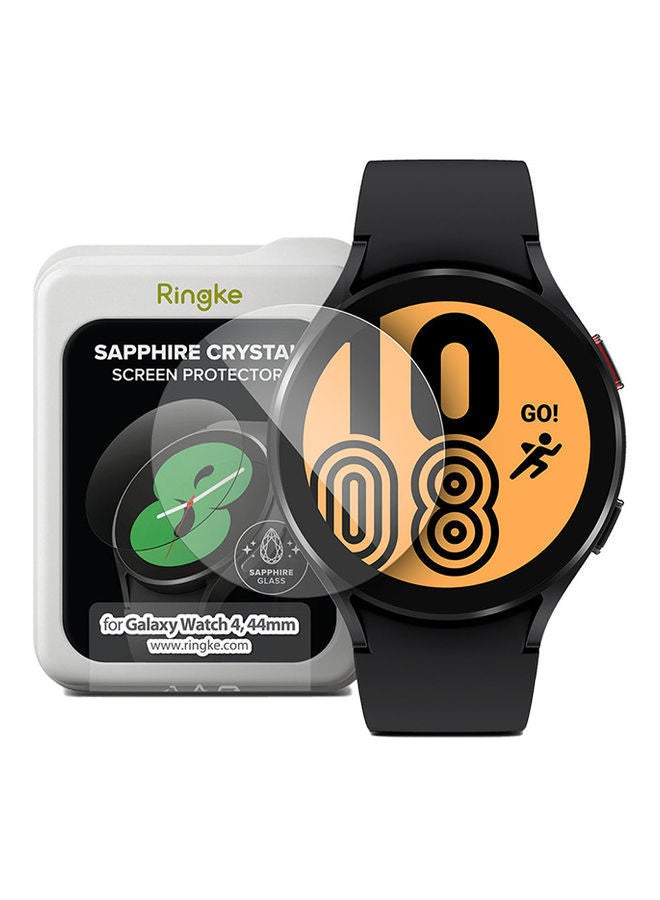 Galaxy Watch 5 Or 4 44mm Screen Protector Sapphire Crystal Tempered Glass 9H Hardness Anti Scratch Full Cover Clear