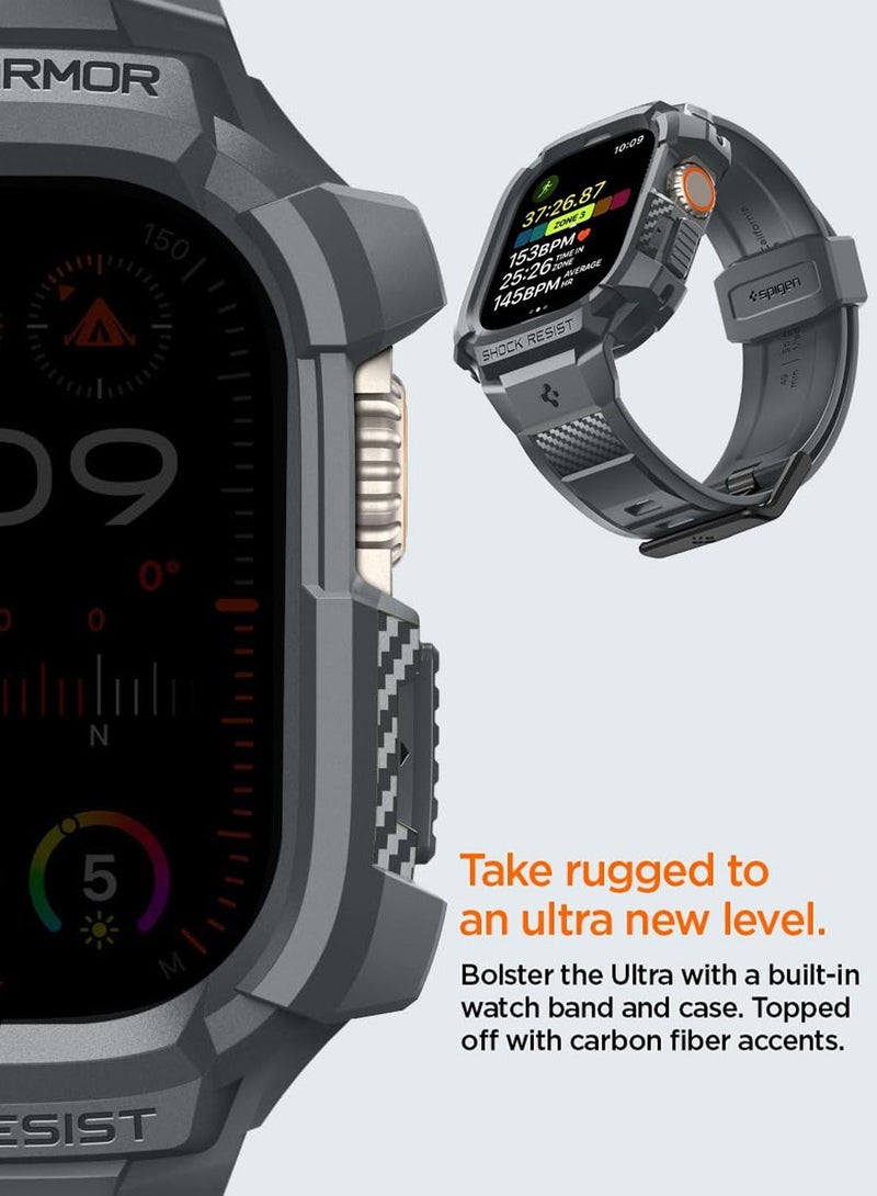 Rugged Armor Pro for Apple Watch Ultra 2 / 1 (49mm) Case Cover with Band - Dark Gray