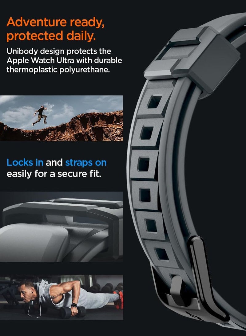 Rugged Armor Pro for Apple Watch Ultra 2 / 1 (49mm) Case Cover with Band - Dark Gray