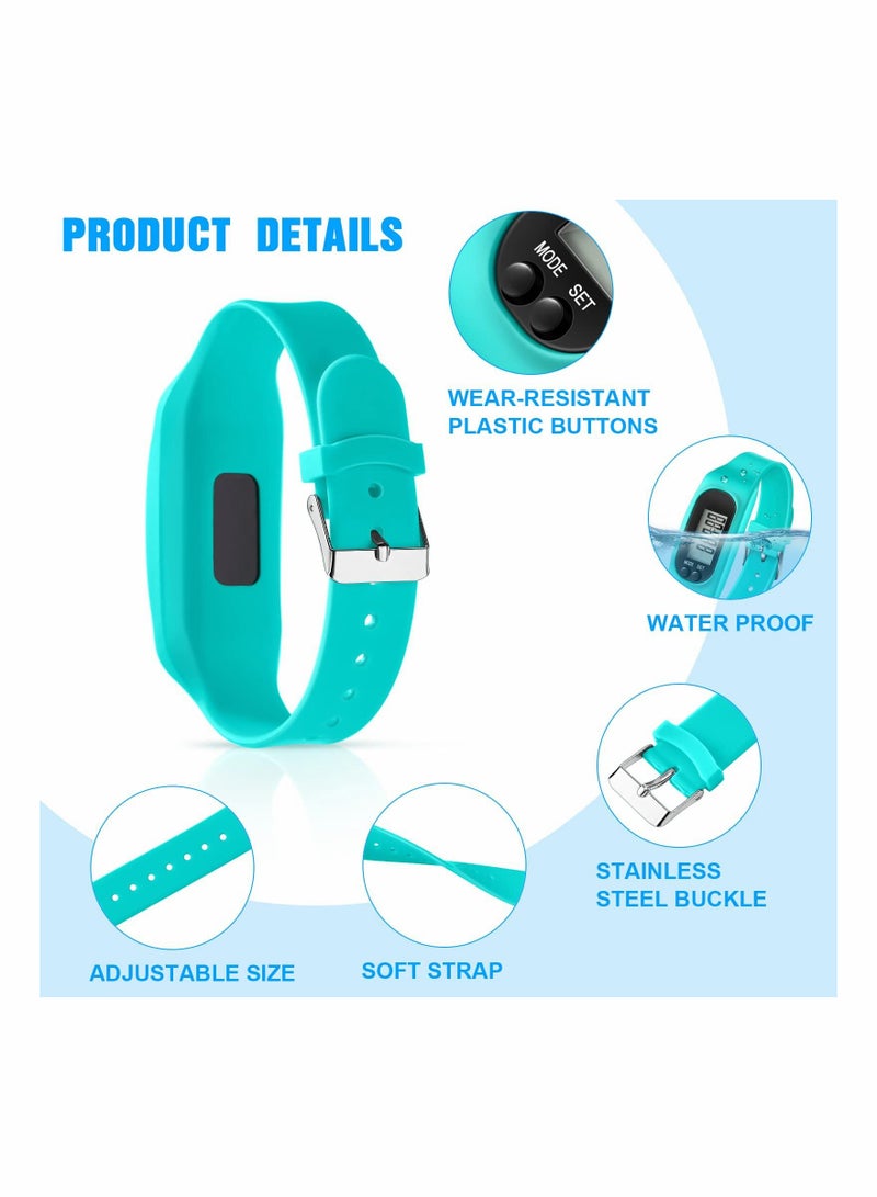 Silicone Fitness Tracker Watch 3 Pcs Walking Running Pedometer Calorie Burning and Step Counting Bracelet Steps Pedometer Watch for Walking Men Women Kids