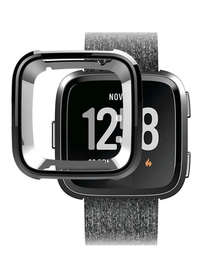 Ultra-Thin Protective Case Cover For Fitbit Versa Black/Silver