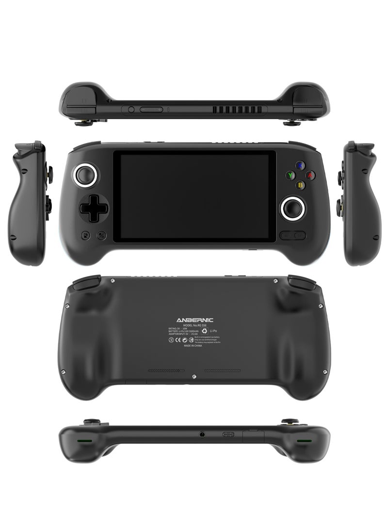 ANBERNIC RG556 Handheld Game Console Unisoc T820 Android 13 5.48 inch AMOLED Screen 5500mAh WIFI Bluetooth Retro Video Players (Black 128G)