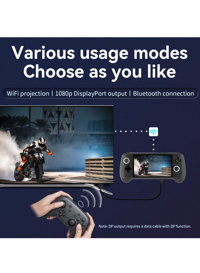 ANBERNIC RG556 Handheld Game Console Unisoc T820 Android 13 5.48 inch AMOLED Screen 5500mAh WIFI Bluetooth Retro Video Players (Black 128G)