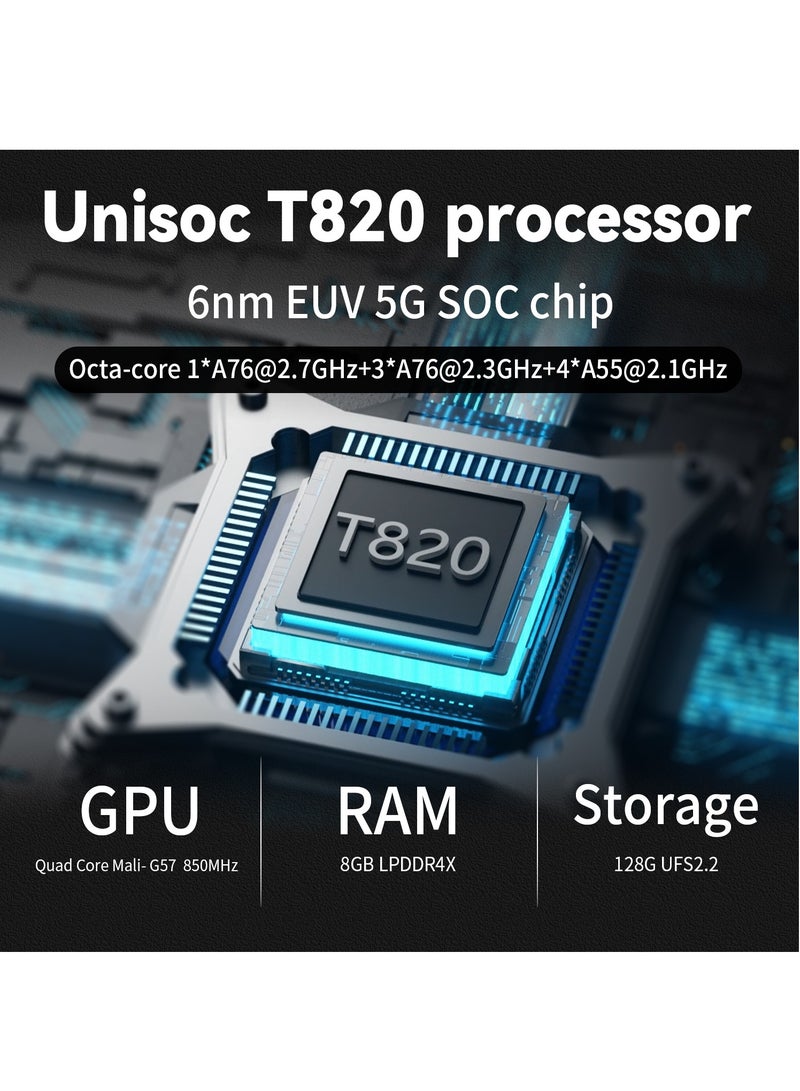 ANBERNIC RG556 Handheld Game Console Unisoc T820 Android 13 5.48 inch AMOLED Screen 5500mAh WIFI Bluetooth Retro Video Players (Black 128G)