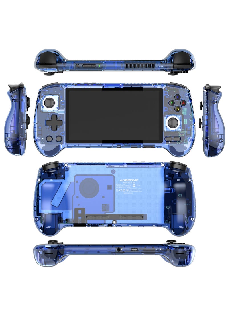 ANBERNIC RG556 Handheld Game Console Unisoc T820 Android 13 5.48 inch AMOLED Screen 5500mAh WIFI Bluetooth Retro Video Players (Blue 128G)