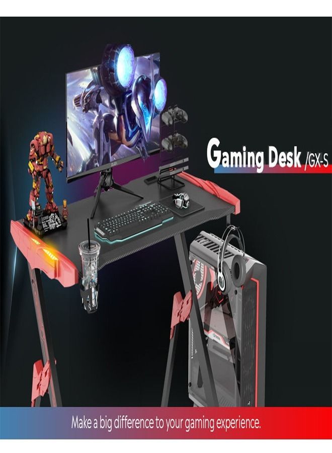 1-Piece Multifunction Modern Technology Tarantula Foot Shaped Headphone Hook RGB Light Gaming Table Computer Laptop Desk 120x60x76 cm