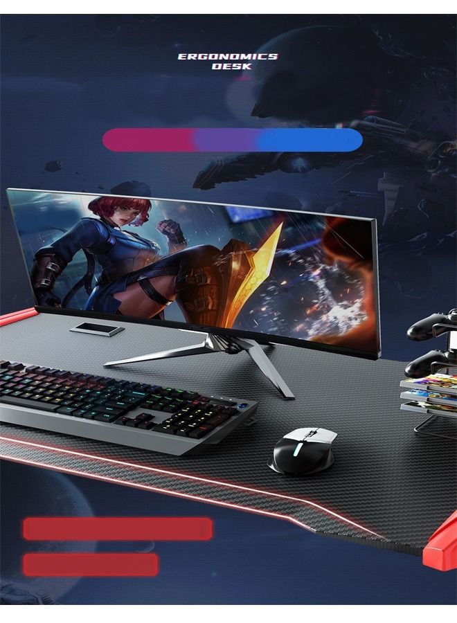 1-Piece Multifunction Modern Technology Tarantula Foot Shaped Headphone Hook RGB Light Gaming Table Computer Laptop Desk 120x60x76 cm