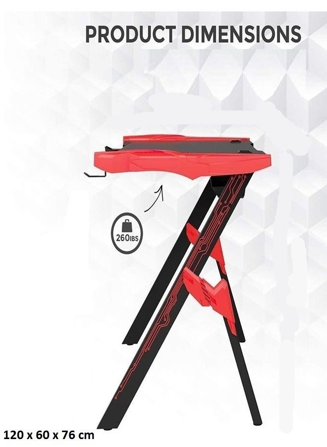 Enhance Your Gaming Setup with the Tarantula Foot Shaped Headphone Hook Gaming Computer Table – Featuring RGB Lighting and a Spacious 120 x 60 x 76 cm Design for Ultimate Comfort and Style