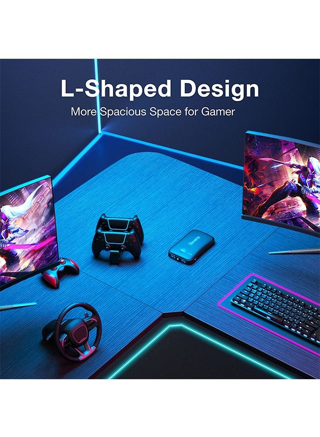 L Shaped Gaming Desk Computer Desk Table Home Office Writing Workstation with Large Monitor Stand Space-Saving and Easy to Assemble