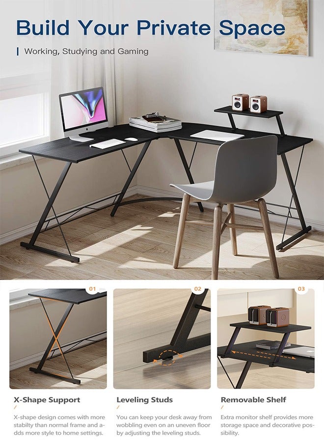 Minimalist L-Shaped Corner Gaming Computer Desk Office Desk Student Desk