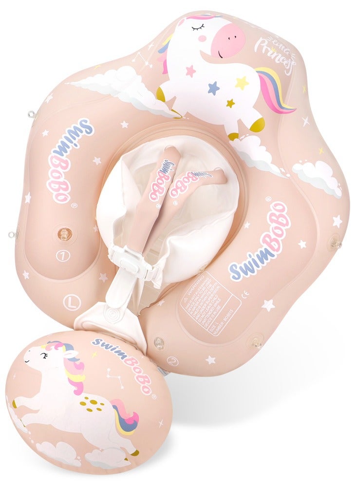 Baby Swim Float Inflatable Swimming Pool Float With Sun Protection Canopy For Age 6-24 months - Unicorn