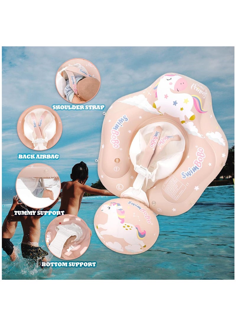 Baby Swim Float Inflatable Swimming Pool Float With Sun Protection Canopy For Age 6-24 months - Unicorn